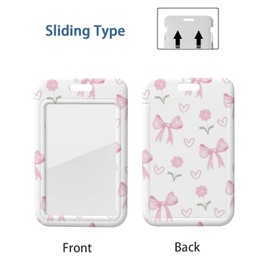 ID Badge Holder with Retractable Badge Reel Clip, Detachable Lanyards for ID Badges, Vertical ID Card Holder for Women, Men, Nurses, Doctors, Teachers, Office Gifts - Bow Tie