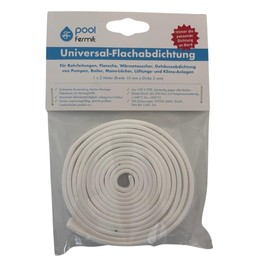 PoolFixKlar Universal-Flachabdichtung – Farbe: weiß - Das hochleistungsfähige Flachabdichtungsband - 1x 2 Meter (Breite 10mm x Dicke 3mm)