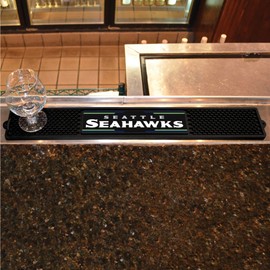 FANMATS 15524 Seattle Seahawks Drink Bar Mat - 3.25in. x 24in. - Durable Dish Drying Mat, Easy Clean, Counter Mat