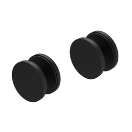 Stainless Steel Round Button Glass Panel Stabilizer Clamp Glass Railing - Pack of 2 - by Inline Design (Matte Black Powder Coat)