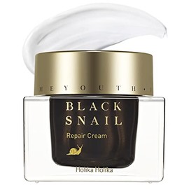 HOLIKA HOLIKA Prime Youth Black Snail Repair Cream- 70% Snail Secretion Extract for Collagen Production & Rejuvenating, Intensive Moisturizing, Plumping Fine Lines, Cruelty-Free, 1.69oz