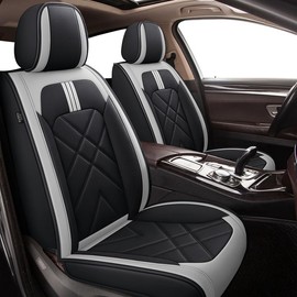 TTX LIGHTING Car Seat Covers Fit for Lexus RX 350 2007-2025 - Breathable Leather Waterproof Full Set Protector 5 Seats(Black & Light Gray)