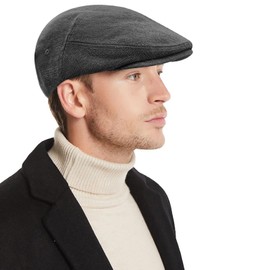 Clakllie Fashion Boina Caps for Outdoor Ivy Driving Hat for Men Breathable French Barrette Hat Cabbie Newsboy Hat,Black