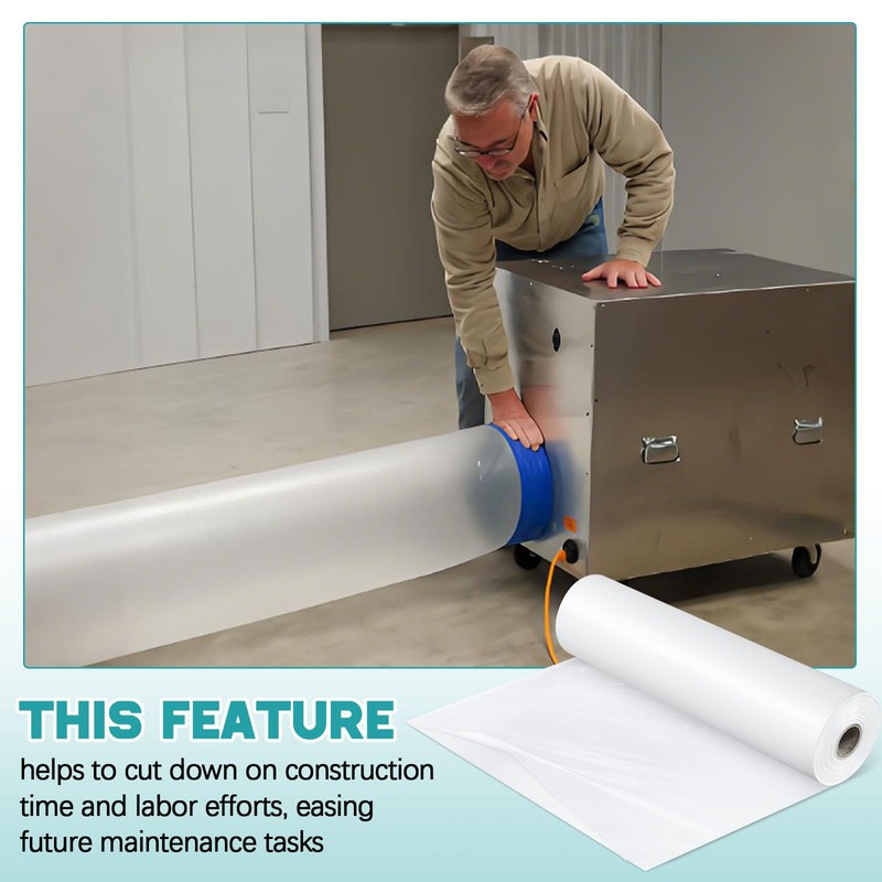 Frienda 200 ft Lay Flat Ducting Poly Tubing, Fits 8"