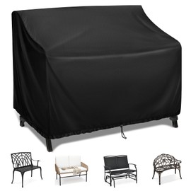 Kingling Outdoor Bench Covers, Patio Loveseats Cover Waterproof Bench Covers for Outdoor Furniture Glider Chair Sofa Cover, 48" W x 29" D x 36" H Black