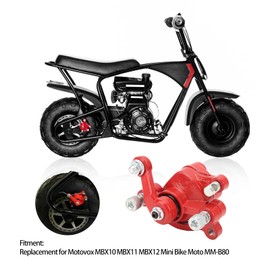 Akozon Pinza de Freno de Disco, Pinza de Freno de Disco Trasero con 2 Pastillas de Freno de Repuesto de Aleación de Acero para Motovox MBX10 MBX11 MBX12 Mini ATV Moto MM-B80 Scooter Dirt Pocket Bike G