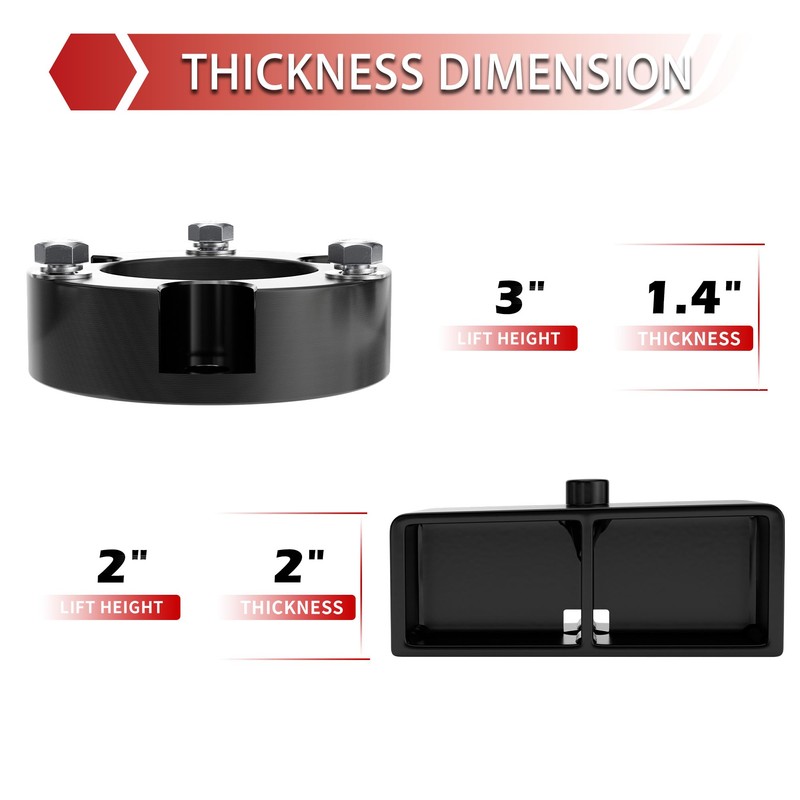 3" Front and 2" Rear Leveling Lift Kit for 1999-2006