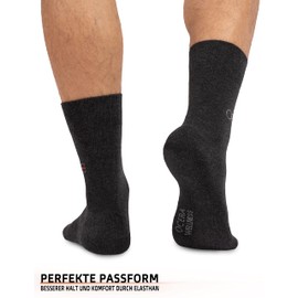 OCERA 6 Pairs of Wellness Health Socks with Terry Cloth Sole for Men and Women, Seamless Lace, Vein-friendly Comfort Waistband: Maximum Wellbeing for Your Feet, 6 pairs of grey (crew socks), 47 - 50