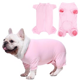 UNIPUP Dog Surgery Recovery Suit After Spay, Pink Dogs Surgical Recovery Suit, Highly-Stretchy Dog Onesie, Pet After Surgery Wear Substitute E-Collar & Cone