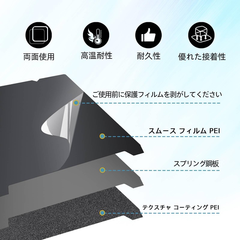IdeaFormer IR3 Double Sided Smooth PEI+Textured PEI Build Plate 235x235mm