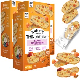 Nonni's THINaddictives Almond Thin Cookies - 3 Boxes Papaya & Passionfruit Almond Cookie Thins - Biscotti Italian Cookies - Biscotti Individually Wrapped Cookies - Kosher Coffee Cookies - 4.4 oz