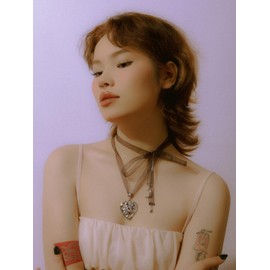 OJERRY Dark Coquette Cottagecore Aesthetic Retro Vintage Heart Bow Black Ribbon Pendant Cool Necklace Costume Jewelry Accessories Necklaces Romantic Gifts for Women Trendy In Her Their 20s