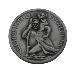 Assorted Holy Subject Visor Clips | 30 Different Auto Clips | Beautiful Prayers and Subjects | Durable Genuine Pewter Metal | Christian Automotive (Saint Christopher - Circle #2 Clip)