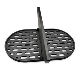 NEURARC Cast Iron Cooking Grates with Divider for Primo Oval XL Grill Parts,Charcoal Grids Primo Oval Large 400.