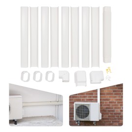 WUSILILU 5" 17Ft Air Conditioner Decorative PVC Line Set Cover Kit, PVC Decorative Line Set Cover Kit for Mini Split and Central Air Conditioner & Heat Pump Line Set Cover Kit Decorative Tubing Cover