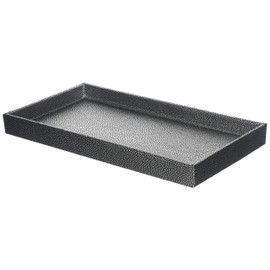 Home Basics Plastic Vanity Tray for Jewelry, Make up, Perfume, Cosmetics, Bathroom or Dresser Organizer, (Silver Texture)