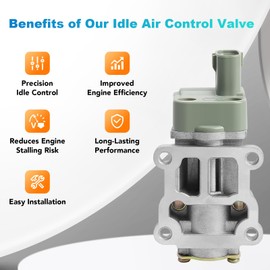 NPAUTO Idle Air Control Valve Compatible with Honda Civic Del Sol 1996 1997 1998 1999 2000, 97-00 Acura EL, 1.6L L4 AC184 AC186