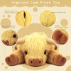 Highland Cow Plush Toy, 4-Pound Weighted Stuffed Animal, Microwaveable and