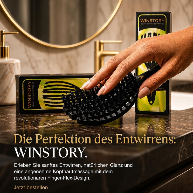 WinStory Smoothing Finger Flex Hair Brush - Salon Quality, Quick