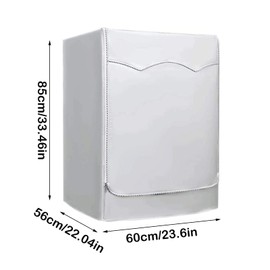 Washing Machine Cover, Sunscreen Dustproof Cover with Zipper, Outdoor Washing Machine Cover, For Front Load Washer (L(60cm*56cm*85cm))