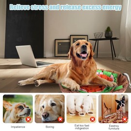 AMEAMI Snuffle Mat for Dogs - Interactive Sniff Mat for Dogs Slow Eating and Treats Mind, Adjustable Dog Puzzle Sniffing Mat for Mental Stimulation & Encourages Natural Foraging Skills