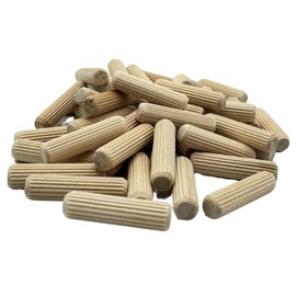 500 Pack 1/2" x 2" Wooden Dowel Pins Wood Kiln Dried Fluted and Beveled, Made of Hardwood
