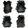 Unbranded 4pcs Real Black Rabbit Skin Pelts Leather Hides Genuine