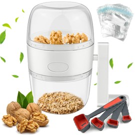 GZLCEU Manual Nut Mill, Small Nut Mill with Hand Crank with 20 Sealed Bags and 1 Measuring Spoon for Nut Almonds, Hazelnuts, Walnuts etc
