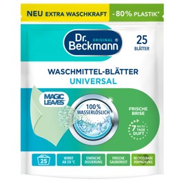 Dr. Beckmann Dr. Beckmann MAGIC LEAVES Waschmittel-Blätter UNIVERSAL | vordosierte & wasserlösliche Waschblätter | platzsparend und leicht anzuwenden | 25 Blätter
