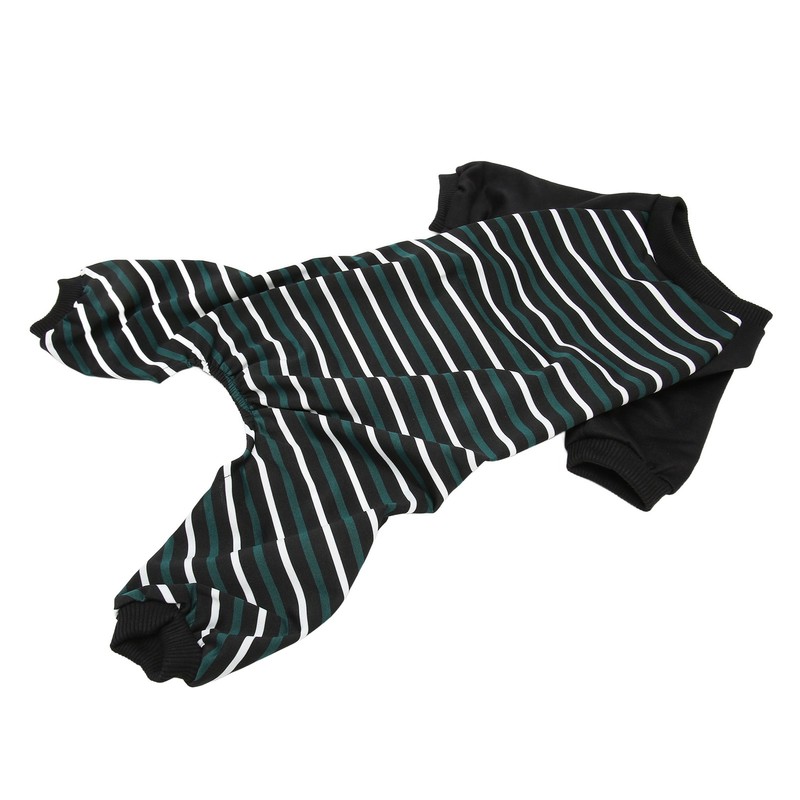 Striped Dog Pajamas Soft Stretchy Fashionable 4 Legged Puppy Pajamas