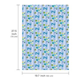 WRAPAHOLIC 2nd Birthday Wrapping Paper Sheet - 6 Sheets Blue Happy Birthday with Gift Box Design Folded Flat for Birthday, Party, Baby Showers - 19.7 Inch X 27.5 Inch Per Sheet