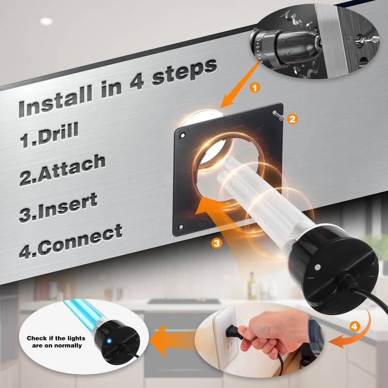 Powerful 80W HVAC Duct UVC Light, High-Power Duct Sanitizer UV