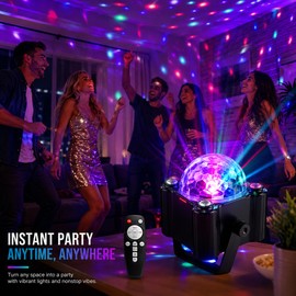 DJ Disco Ball Party Light for Birthday Events – Voice-Controlled Color LED Strobe Lamp for Home Parties