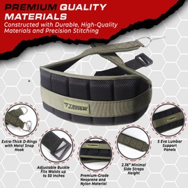 TAVIEW Dip-Gürtel für Kniebeugen, Gewichtheben und Powerlifting, strapazierfähiges Nylon, schwarz, verstellbar, 120 cm