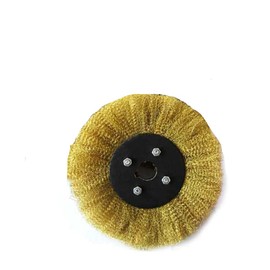 Portable Brass Plated Corrugated Wire Wheel for Rust Removal, Polishing, Deburring (250mm x 25mm)