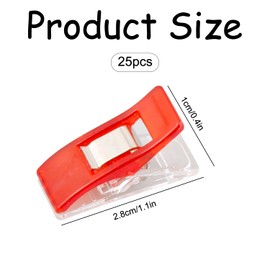 Bojueshaw 25pcs Sewing Clips,Quilting Clips,Replace Sewing Pins,Small Clips for Sewing, Quilting, Crocheting,Crafting(5 Colors)