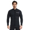 Lemorecn Adult’s 3mm Wetsuits Jacket Long Sleeve Neoprene Wetsuits Top(CA2031BLACK-S)