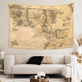 IMZEUSYEP Middle Retro Earth Map Tapestry Wall Hanging Decorative Wall Tapestries Wall Art Decoration Tapestries Home Decor For Dormitory Living Room 80x60 Inch