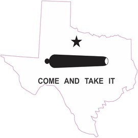 StickerTalk Texas Die Cut Come and Take It Flag Vinyl Sticker, 3.5 inches by 3.5 inches