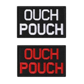 Antrix 2 Pieces Ouch Pouch Embroidered Funny Patch Tactical Moral Applique Fastener Hook & Loop Emblem Badge Patch Military and Tactical Decor ID Patch for Clothing Jacket Cap Backpack