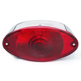 DKMOTORK 0181 Motorcycle Cafe Racer Oval Brake Tail Light Signal Lamp for Honda Yamaha Suzuki Kawasaki