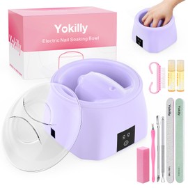 Yokilly Nail Soaking Bowl Heated: 50% Faster Nail Soak off Bowl for Women Nail Beginner - Electric Manicure Nail Bowl for Home Salon（Purple)