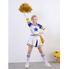 LOLANTA Girls Cheerleading Costume Kids School Cheerleader Outfit Attach Poms