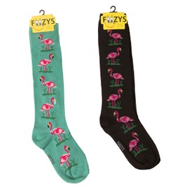 Foozys Women’s Winter Novelty Casual Knee High Socks | Pink Flamingos (2 Pairs)
