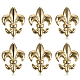 BOBIJOO JEWELRY - Set of 6 Epingle Broche Pins Fleur de Lys Patriote Laiton Doré Or 22 x 16 mm, Metal
