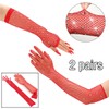 TouKingda Women's Sparkly Mesh Fingerless & Long Fish Net Gloves,