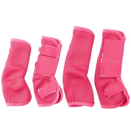 Gallopoff Fly Boots for Horses Set of 4, Non-Slip Horse Fly Boots, Comfy Airflow Mesh, No More Stomping & Horsefly Nuisance Pink Pony