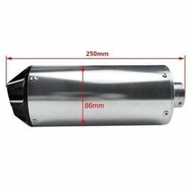 TDR 28mm Black Alloy Exhaust Muffler for 125cc 140cc 150cc Pit Trail Dirt Bike, Includes Clamp, Fits 50cc to 200cc 4-Stroke Dirt/Pit Bikes