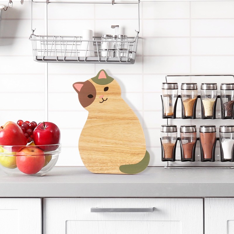 laboos Home Small Cutting Board, Cute small cat-shaped cutting board