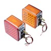 amopacorp 2pcs 4" Square 51-LED Dual Face Amber Red Stop